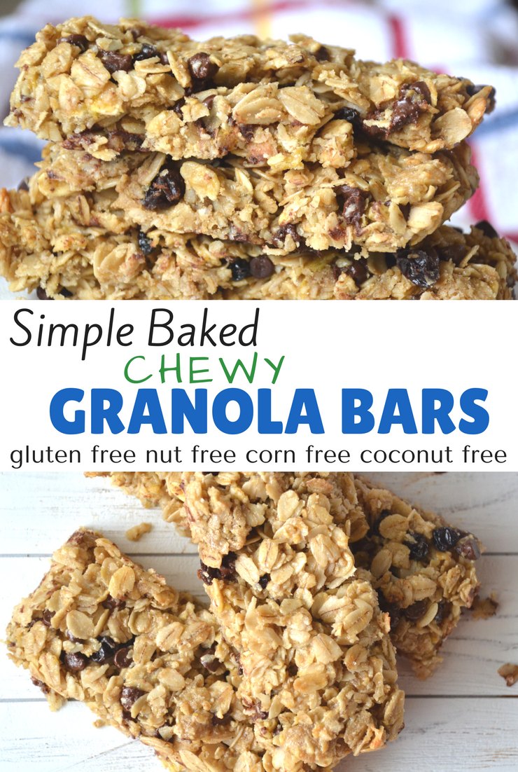 When it comes to replacing store-bought snacks with homemade it doesn't get much easier than granola bars. These chewy granola bars come together in minutes. The hardest part is waiting for them to bake!