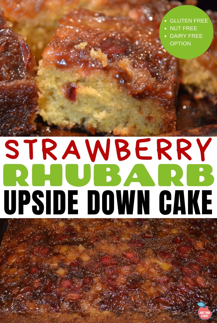 The perfect early summer treat - combine sweet strawberries and tart rhubarb in this easy gluten-free strawberry rhubarb upside down cake!