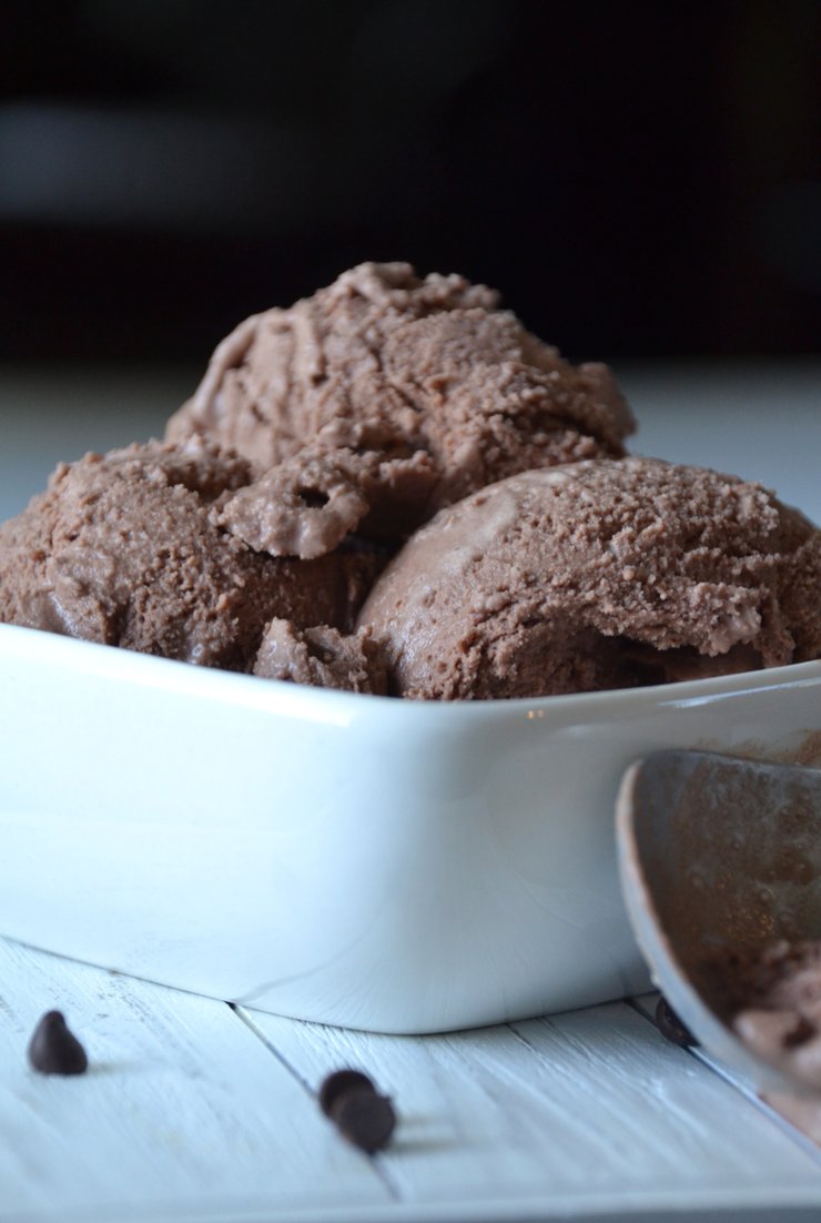 This salted dark chocolate ice cream has the perfect balance of salty and sweet in creamy, rich chocolate.