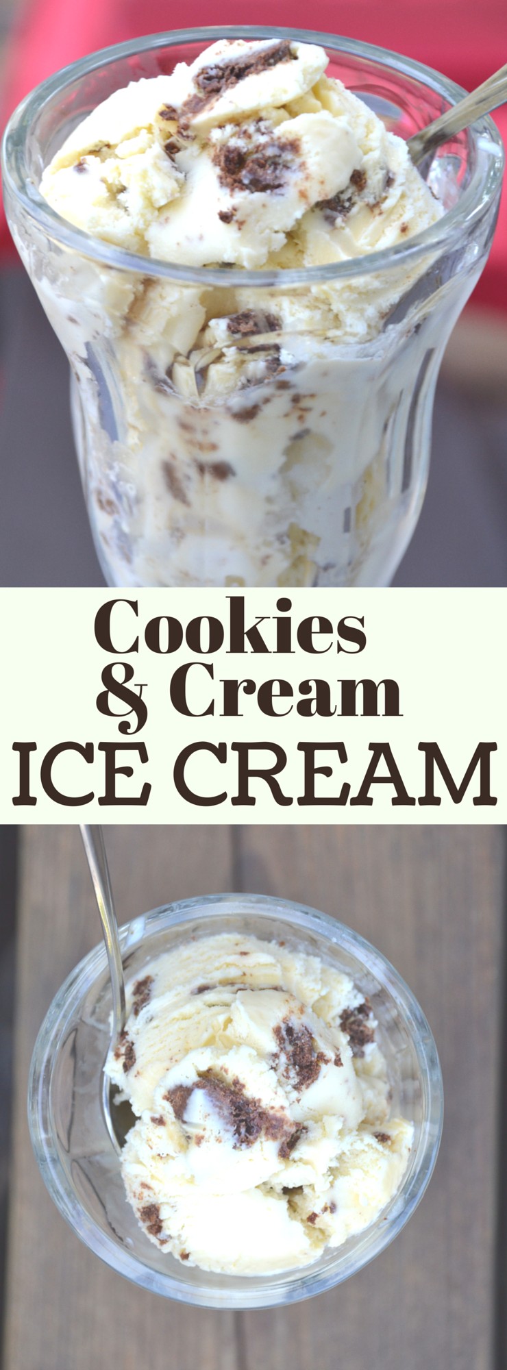 Cookies and Cream Ice Cream is the perfect summer treat. Creamy traditionally made ice cream with gluten free chocolate cookie pieces.