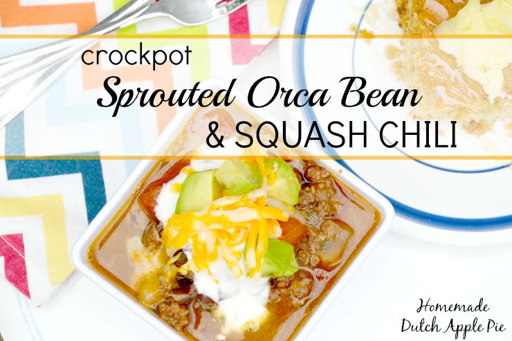 Crockpot Sprouted Orca Bean and Squash Chili | Homemade Dutch Apple Pie