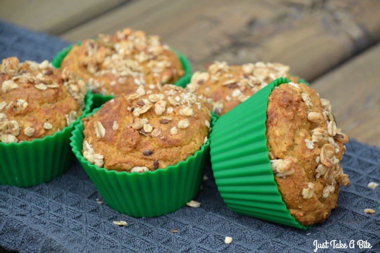 Gluten Free Pumpkin Flax Granola Muffins | Just Take A Bite