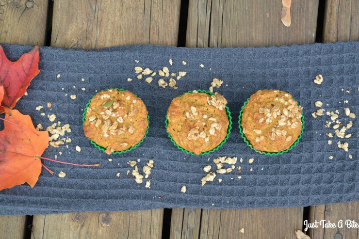 Gluten Free Pumpkin Flax Granola Muffins | Just Take A Bite