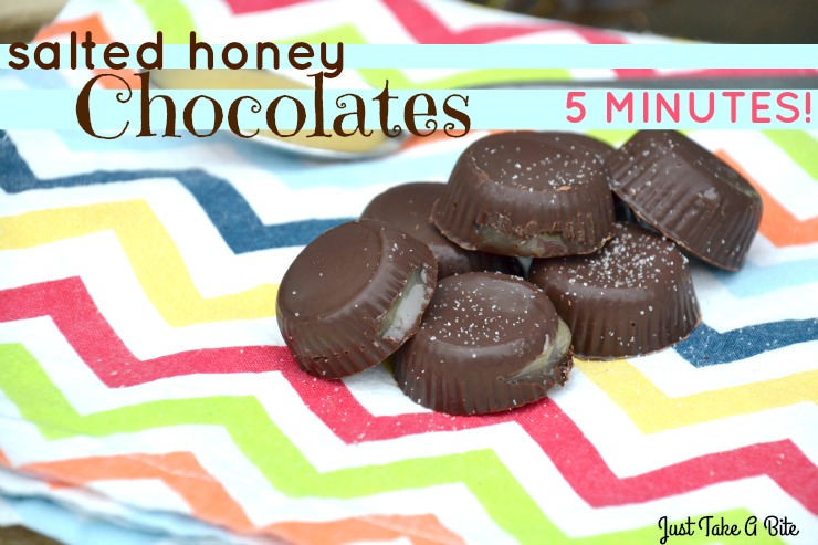 Five Minute Salted Honey Chocolates | Just Take A Bite