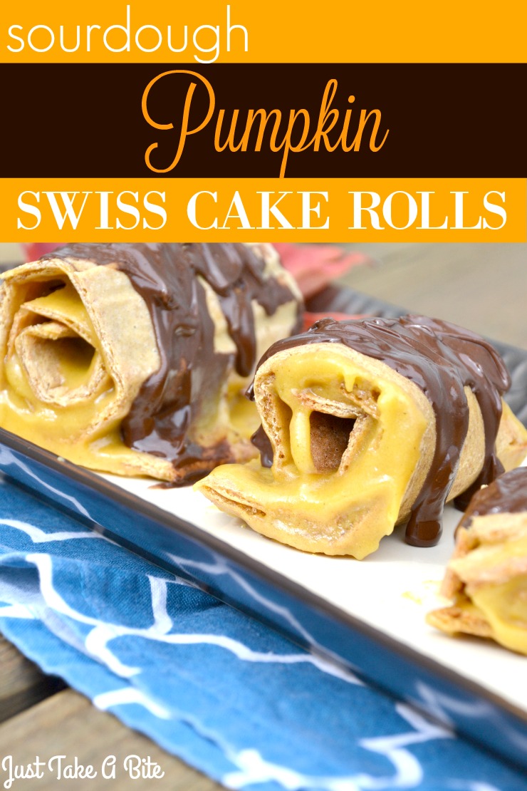 Sourdough Pumpkin Swiss Cake Rolls | Just Take A Bite