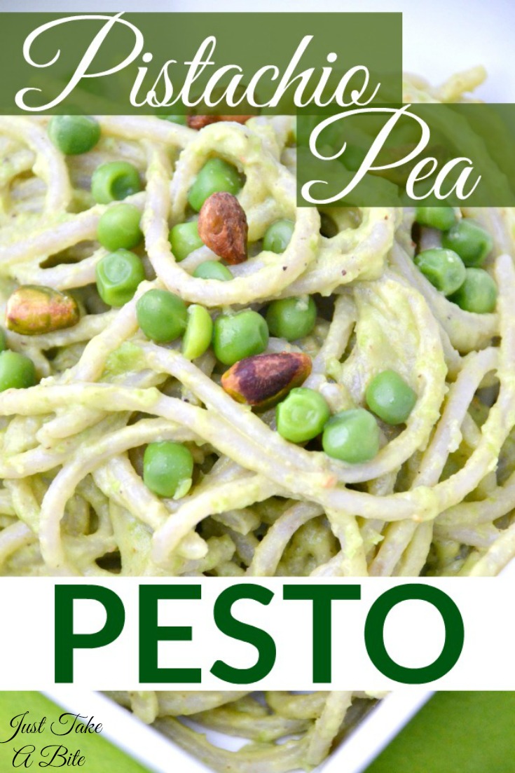 Pistachio Pea Pesto | Just Take A Bite