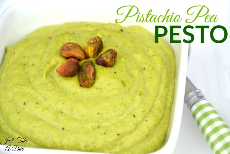 Pistachio Pea Pesto | Just Take A Bite