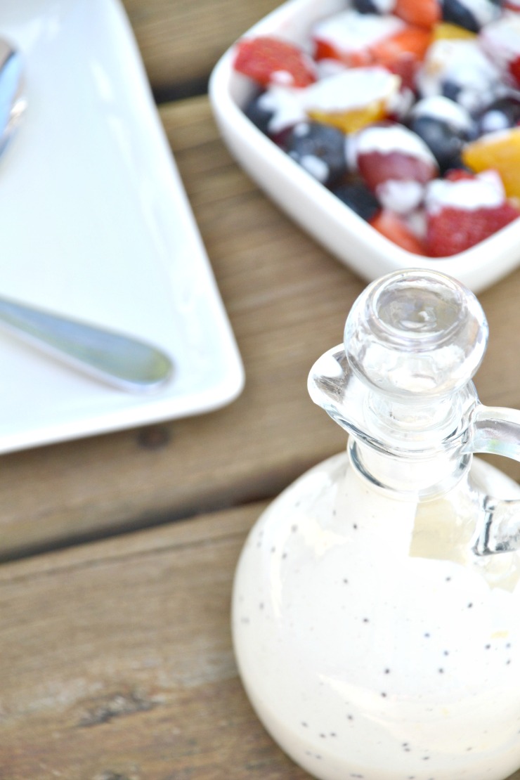 No more boring fruit. This simple creamy orange poppy seed salad dressing transforms any combination of fruit into a special side dish.