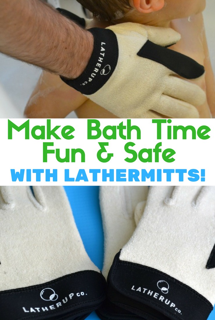 Want to make bath time both fun and safe? Try LatherMitts! Hold your baby tight and wash him with one product.