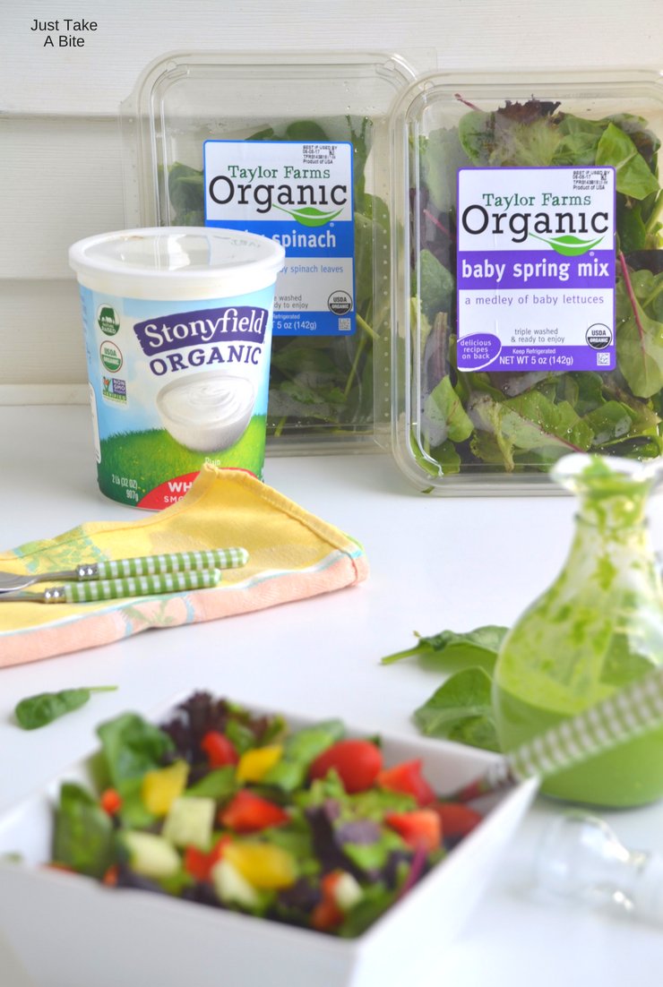 Ready to dress up your summer salad? In less than five minutes this creamy spinach pesto salad dressing goes from the blender to your bowl!