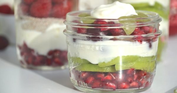 Candy Cane Mason Jar Fruit Salad | Just Take A Bite