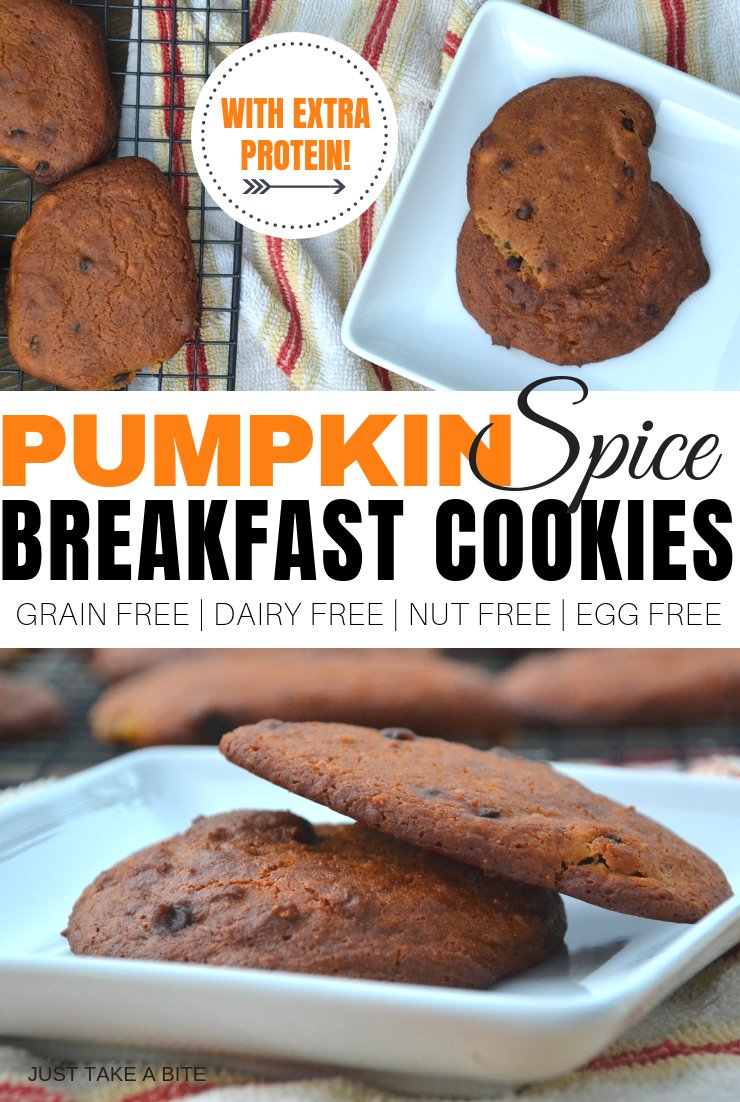 I've got a solution for your busy weekday mornings. These grain free pumpkin spice breakfast cookies are so easy to make and loaded with good stuff. Plus kids love them!