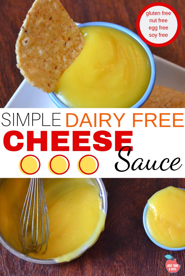 Living dairy free isn't always easy. But it can certainly be delicious! This simple dairy free cheese sauce is perfect on nachos, pizza or mac 'n' cheese! #dairyfree #glutenfree #allergenfree