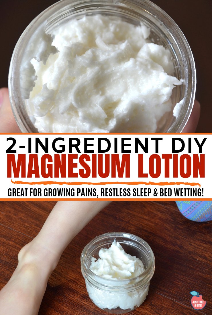 Growing pains, restless legs, trouble sleeping, muscle stiffness? Kiss your aches and pains goodbye with this super simple two-ingredient DIY magnesium lotion.